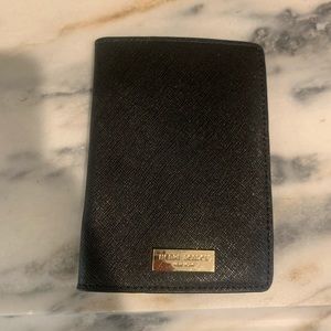 Henri Bendel black leather passport holder